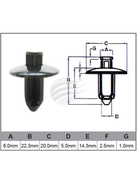 Jaylec Pack 10 Automotive Fastener For Nissan Black Plastic EAF0031-10 Fasteners Jaylec - Micks Gone Bush