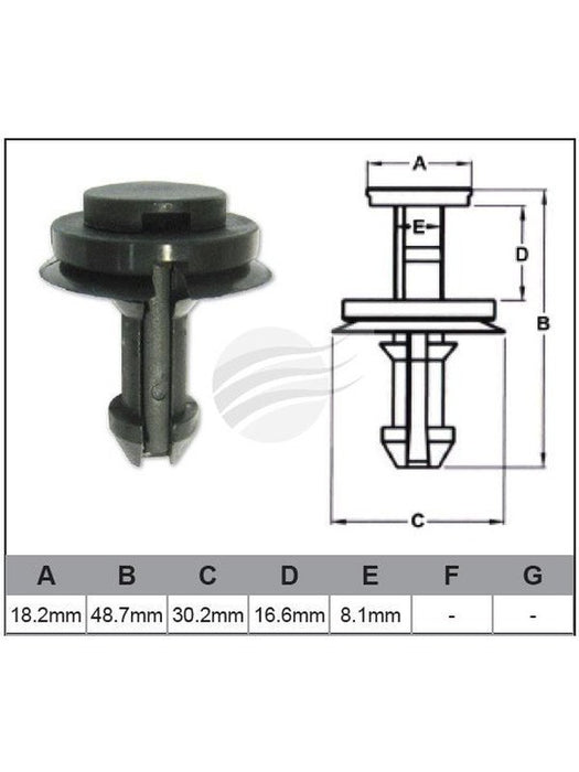 Jaylec Pack 100 Automotive Fastener Gm Black Plastic EAF0034-100 Fasteners Jaylec - Micks Gone Bush