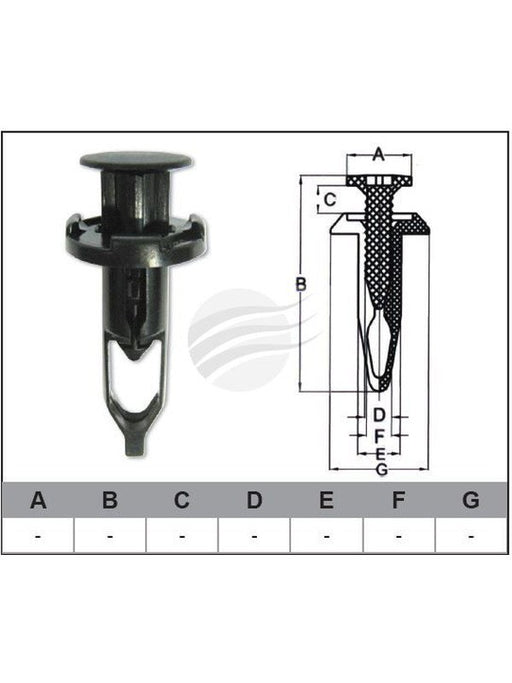Jaylec Pack 10 Automotive Fastener Honda For Toyota Black Plastic B EAF0040-10 Fasteners Jaylec - Micks Gone Bush