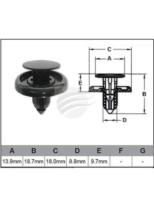 Jaylec Pack 10 Automotive Fastener For Toyota Black Plastic EAF0041-10 Fasteners Jaylec - Micks Gone Bush