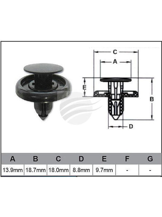 Jaylec Pack 10 Automotive Fastener For Toyota Black Plastic EAF0041-10 Fasteners Jaylec - Micks Gone Bush