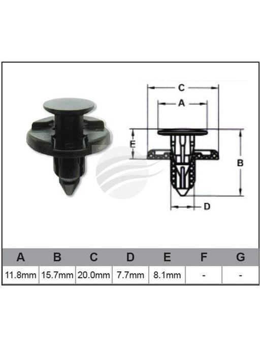 Jaylec Pack 10 Automotive Fastener For Nissan Black Plastic EAF0042-10 Fasteners Jaylec - Micks Gone Bush