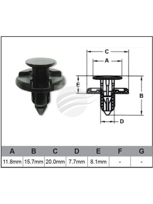Jaylec Pack 10 Automotive Fastener For Nissan Black Plastic EAF0042-10 Fasteners Jaylec - Micks Gone Bush