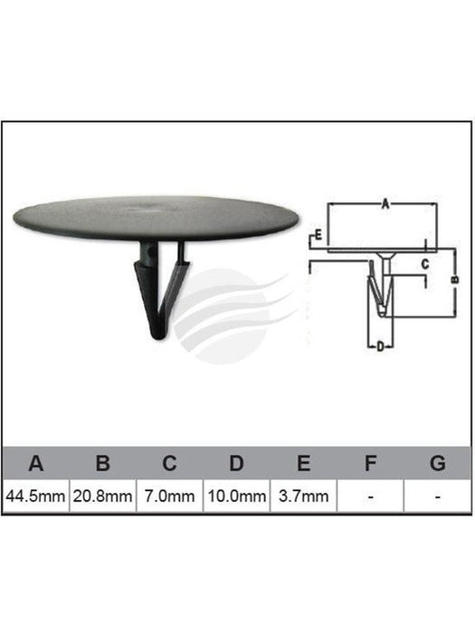 Jaylec Pack 100 Automotive Fastener Ford Black Plastic EAF0051-100 Fasteners Jaylec - Micks Gone Bush