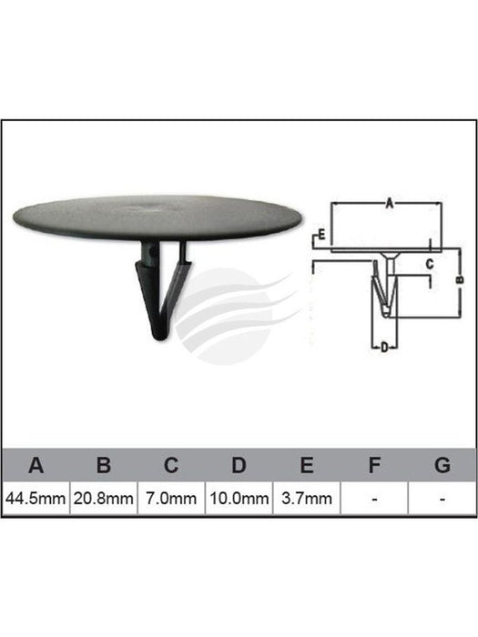 Jaylec Pack 10 Automotive Fastener Ford Black Plastic EAF0051-10 Fasteners Jaylec - Micks Gone Bush