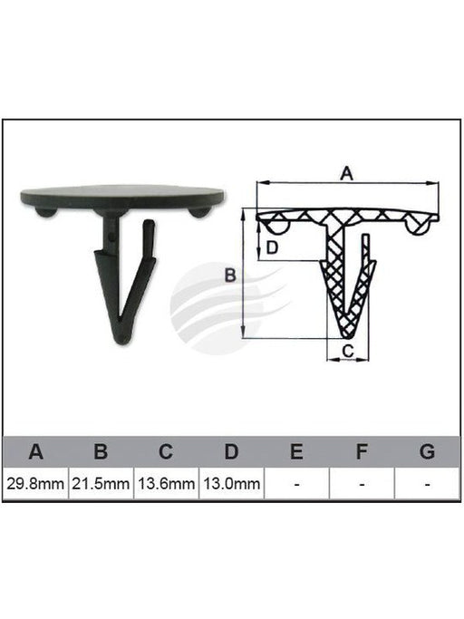 Jaylec Pack 10 Automotive Fastener Universal Black Plastic EAF0053-10 Fasteners Jaylec - Micks Gone Bush