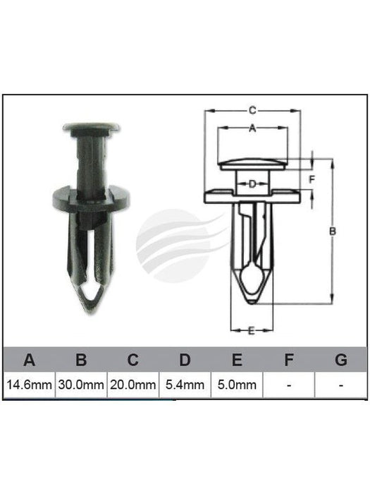 Jaylec Pack 10 Automotive Fastener Gm Black Plastic EAF0058-10 Fasteners Jaylec - Micks Gone Bush