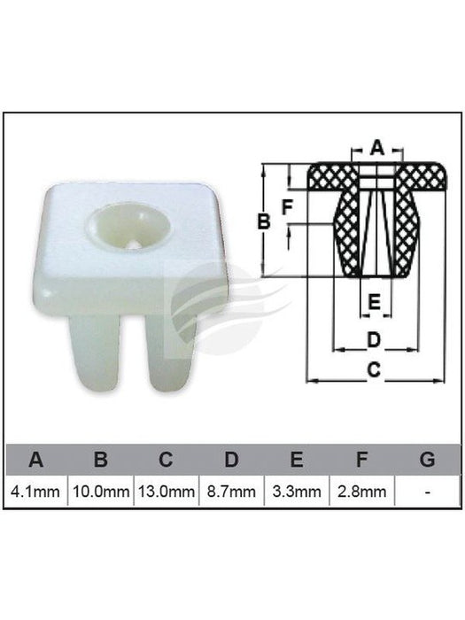 Jaylec Pack 10 Automotive Fastener For Toyota White Plastic EAF0154-10 Fasteners Jaylec - Micks Gone Bush