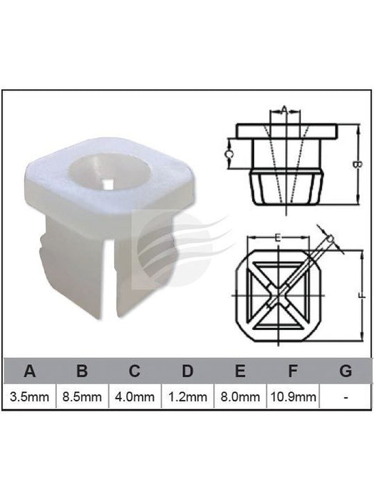 Jaylec Pack 10 Automotive Fastener Universal White Plastic EAF0156-10 Fasteners Jaylec - Micks Gone Bush