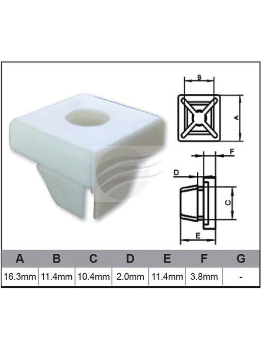 Jaylec Pack 100 Automotive Fastener Universal White Plastic EAF0169-100 Fasteners Jaylec - Micks Gone Bush