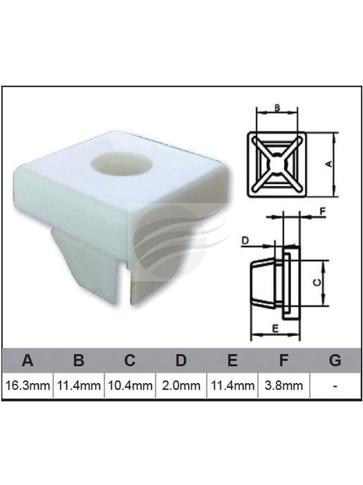 Jaylec Pack 100 Automotive Fastener Universal White Plastic EAF0169-100 Fasteners Jaylec - Micks Gone Bush