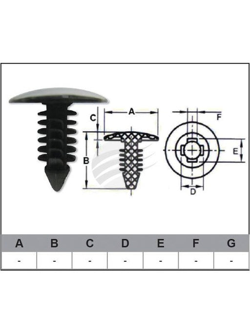 Jaylec Pack 10 Automotive Fastener Universal Black Plastic EAF0361-10 Fasteners Jaylec - Micks Gone Bush