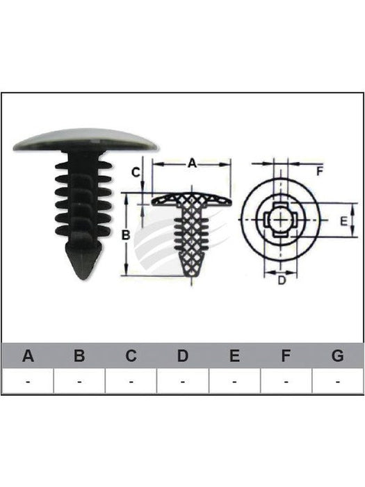 Jaylec Pack 10 Automotive Fastener Universal Black Plastic EAF0361-10 Fasteners Jaylec - Micks Gone Bush