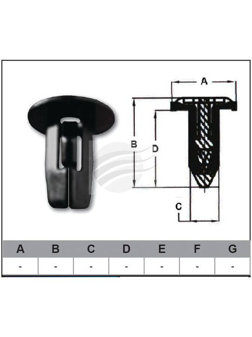 Jaylec Pack 10 Automotive Fastener Universal Black Plastic EAF0368-10 Fasteners Jaylec - Micks Gone Bush