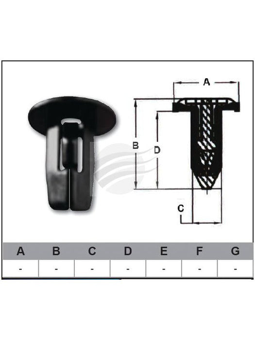 Jaylec Pack 10 Automotive Fastener Universal Black Plastic EAF0368-10 Fasteners Jaylec - Micks Gone Bush