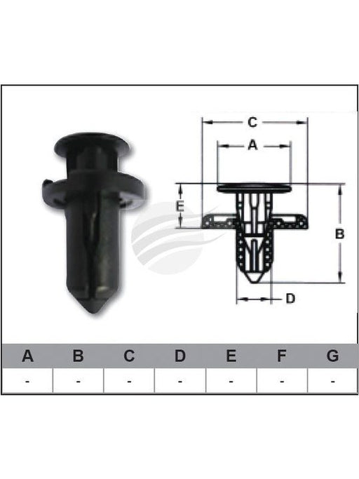 Jaylec Pack 10 Automotive Fastener Universal Black Plastic EAF0481-10 Fasteners Jaylec - Micks Gone Bush