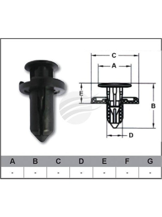 Jaylec Pack 10 Automotive Fastener Universal Black Plastic EAF0481-10 Fasteners Jaylec - Micks Gone Bush