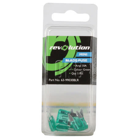 Revolution Ashdown Ingram Mini Blade Fuse 30A 5 Pack Part No. 63-99030BLR FUSE REVOLUTION - Micks Gone Bush