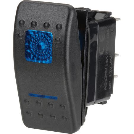 Narva Sealed Rocker Switch Off/momentary On Spst 12V Blue Illuminated 20A Part No. 63127BL SWITCH NARVA - Micks Gone Bush