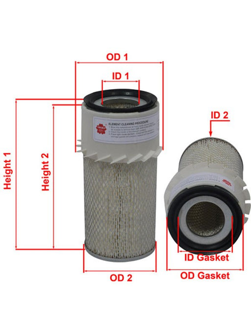 Sakura Finned Air Filter [Ref Ryco HDA5866] FAS-1014 Sakura - Micks Gone Bush