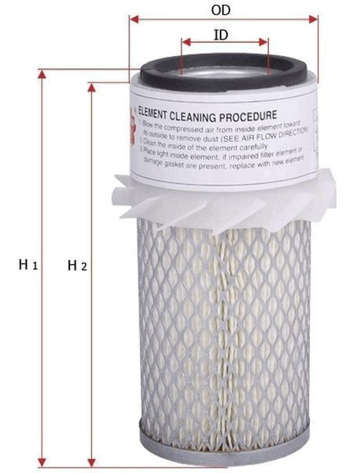 Sakura Finned Air Filter [Ref Ryco HDA5292] FAS-54123 Sakura - Micks Gone Bush