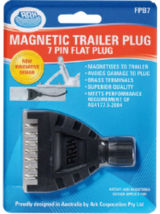 ARK 7 Pin Flat Trailer Plug Plastic Incl Magnet Common All States Pack FPB7 ARK - Micks Gone Bush