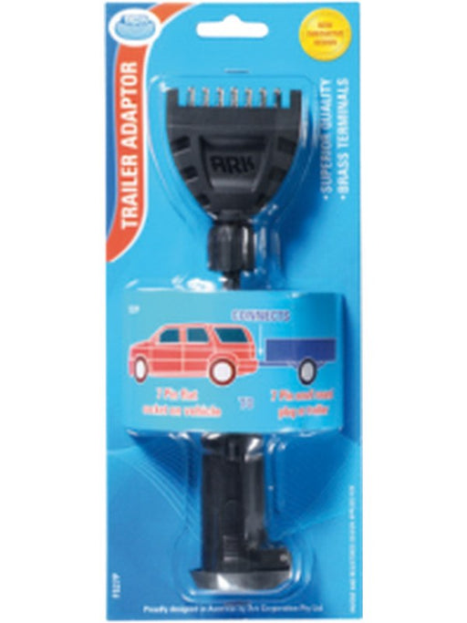 ARK Trailer Adaptor 7 Pin Flat Plug Car To 6 Pin Small Round On Trailer FS26P ARK - Micks Gone Bush