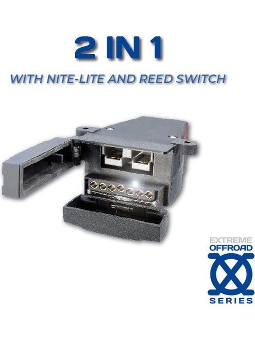 ARK 7 Pin Flat Trailer Socket w/ LED Light 50A Anderson Style Connector FSP7A ARK - Micks Gone Bush