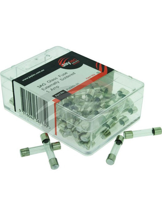 Jaylec Pack 50 3Ag Glass Fuse 1Amp Externally Soldered FU0001-50 Fuses Jaylec - Micks Gone Bush