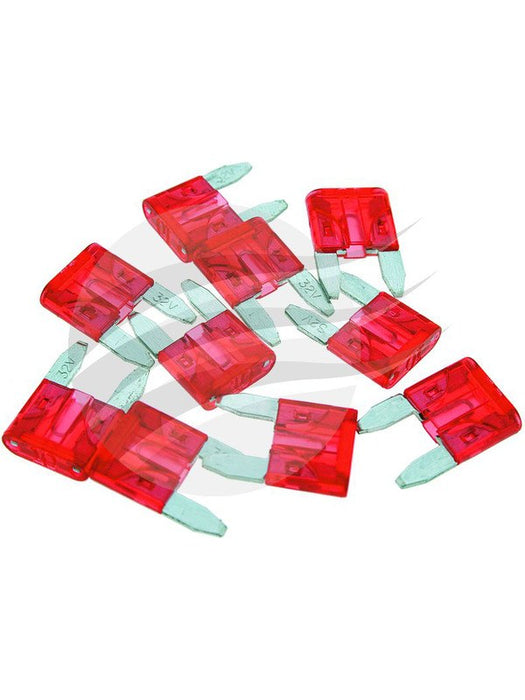 Jaylec Pack 100 Mini Blade Fuse 10Amp Red FU2010 Fuses Jaylec - Micks Gone Bush