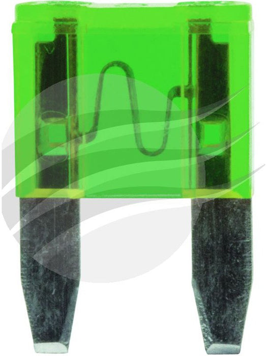 Jaylec Pack 100 Mini Blade Fuse 30Amp Green FU2030 Fuses Jaylec - Micks Gone Bush