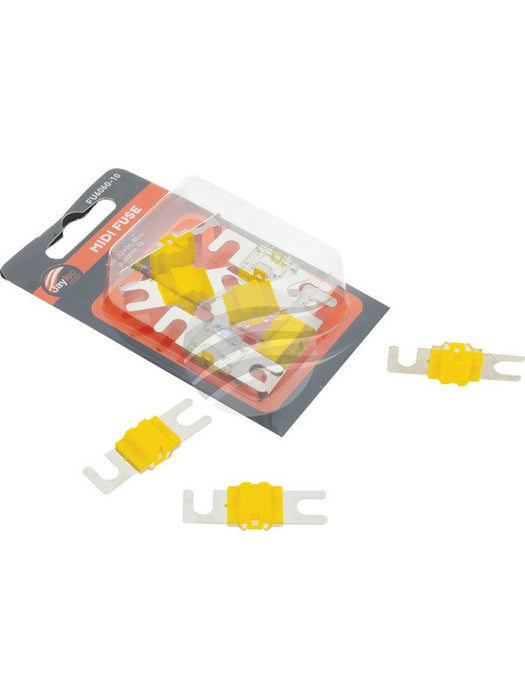 Jaylec Pkt 10 Midi Fuse Yellow 60 Amp 32 DVC FU6060-10 Fuses Jaylec - Micks Gone Bush