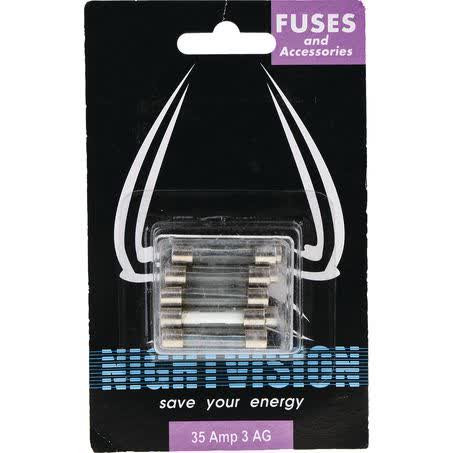 Revolution Glass Fuse 3AG 35A 10PK Part No. 63-50350NV FUSE REVOLUTION - Micks Gone Bush