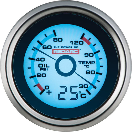 G52-PWT gauge measures oil pressure and water Temp  Redarc    - Micks Gone Bush