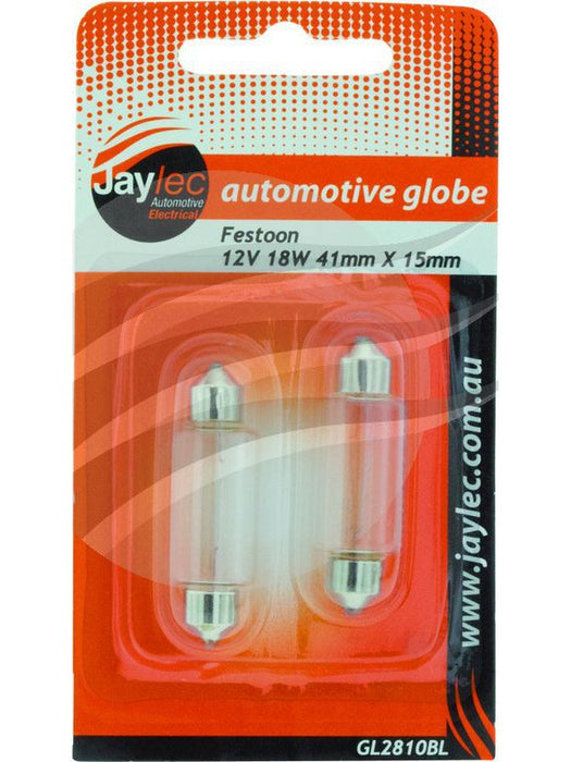 Jaylec Festoon Globe 12V 18W 41mm X 15mm [ref Narva 47270BL] Pack 2 GL2810BL Interior Lights Jaylec - Micks Gone Bush