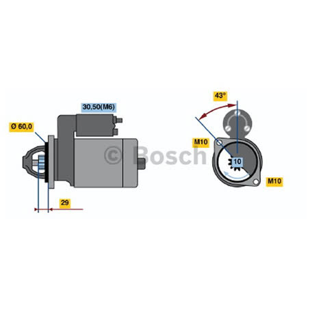 Bosch Starter Motor 12V 10 Tooth CW 1.1KW 0001107461 STARTER MOTOR BOSCH - Micks Gone Bush
