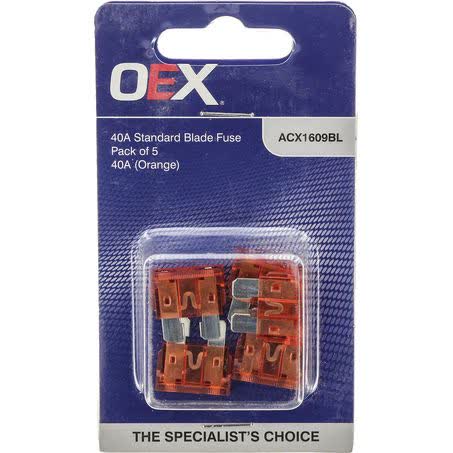 OEX Standard Blade Fuse 40A Orange Pack Of 5 ACX1609BL FUSE OEX - Micks Gone Bush
