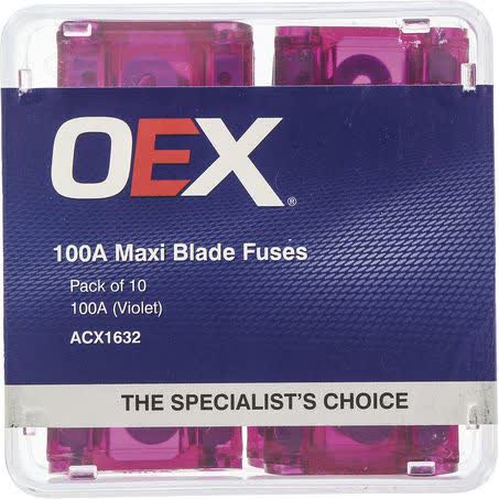 OEX Maxi Blade Fuse 100A Violet Pack Of 10 ACX1632 FUSE OEX - Micks Gone Bush