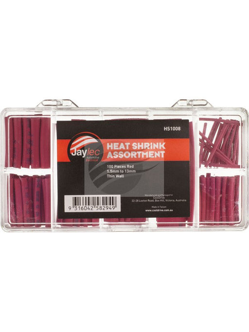 Jaylec 100 Pcs Heat Shrink Assortment Kit Red 1.5-13mm HS1008 Shrink Sleeve Tubings Jaylec - Micks Gone Bush