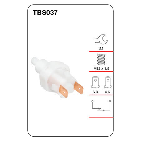 Tridon Stop Light Switch TBS037, M12 X 1.5, Normally Closed SWITCH TRIDON - Micks Gone Bush