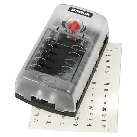 Narva Fuse Box Standard Blade 12 Way 120A 32V DC Part No. 54450 FUSE BOX NARVA - Micks Gone Bush