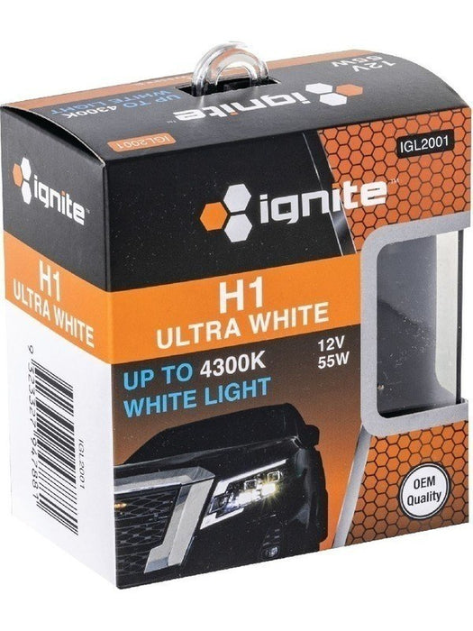 Ignite H1 Halogen Globe 12V 55W 4300K 2 Pack IGL2001 Ignite - Micks Gone Bush