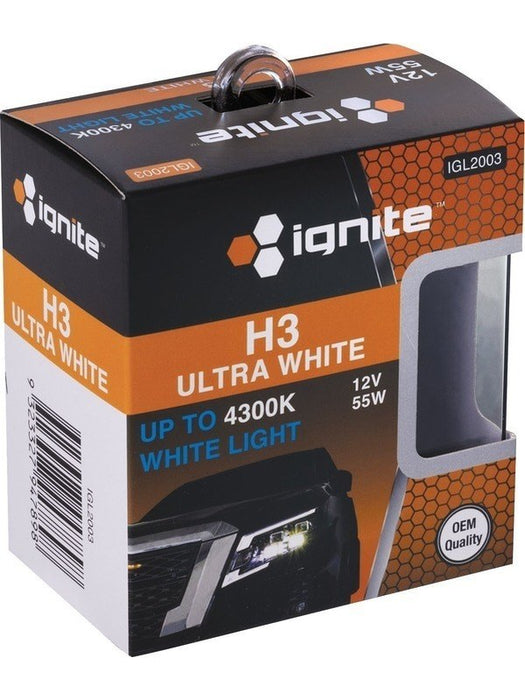 Ignite H3 Halogen Globe 12V 55W 2 Pack IGL2003 Ignite - Micks Gone Bush