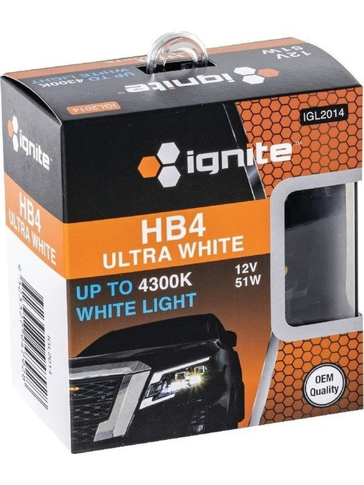 Ignite HB4 Halogen Globe 12V 51W 4300K Twin Box Pack of 2 IGL2014 Ignite - Micks Gone Bush