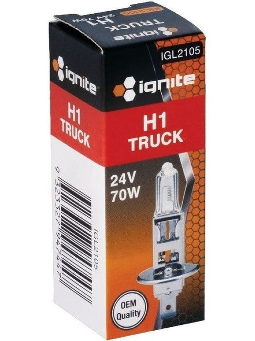 Ignite H1 Halogen Globe 24V 70W P14.5s Base Standard Box Pack of 1 IGL2105 Ignite - Micks Gone Bush