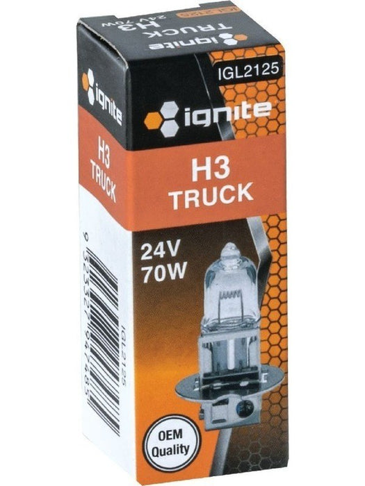 Ignite H3 Halogen Globe 24V 70W PK22s Base Standard Box Pack of 1 IGL2125 Ignite - Micks Gone Bush