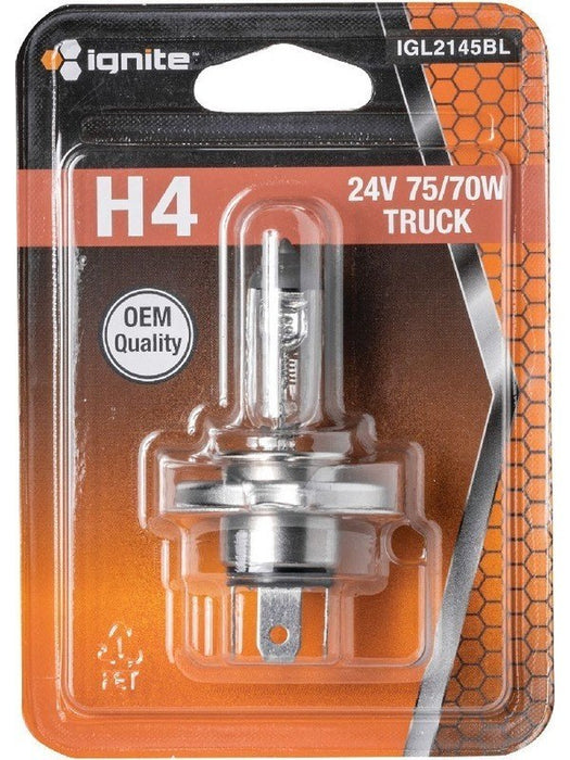 Ignite H4 Halogen Globe 24V 75/70W P43t-38 Base Standard Blister IGL2145BL Ignite - Micks Gone Bush