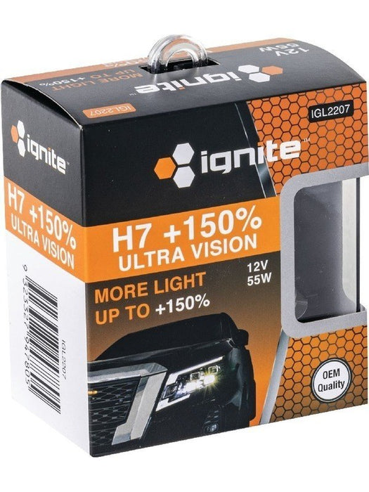 Ignite H7 Halogen Globe 12V 55W PLUS 150% 2 Pack IGL2207 Ignite - Micks Gone Bush