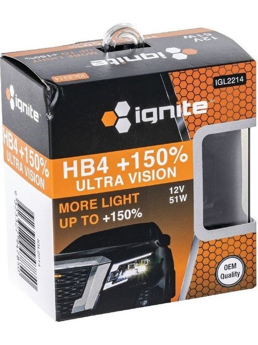 Ignite HB4 Halogen Globe 12V 51W PLUS 150% 2 Pack IGL2214 Ignite - Micks Gone Bush