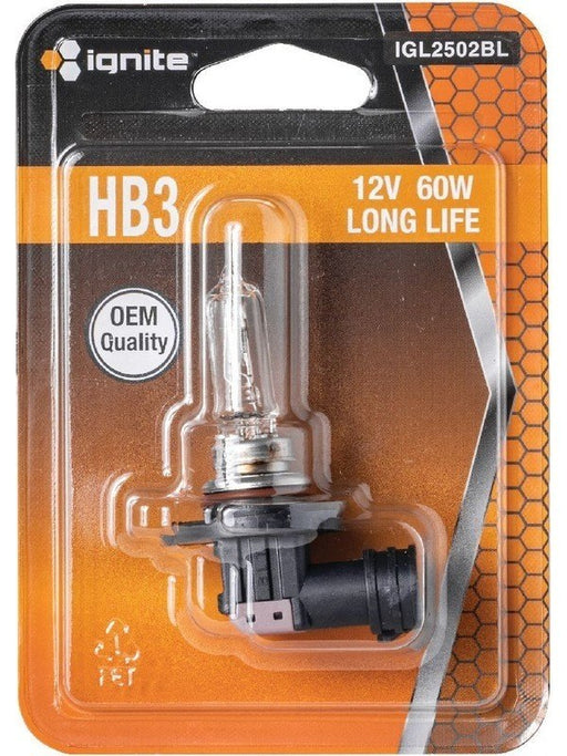 Ignite HB3 Halogen Globe 12V 60W Long Life IGL2502BL Ignite - Micks Gone Bush